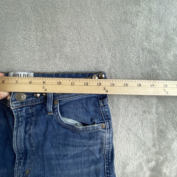 Agolde Roxxane Jeans Womens 27x26 Blue Denim Stretch Hi Rise Skinny Studded Punk - Picture 3 of 16